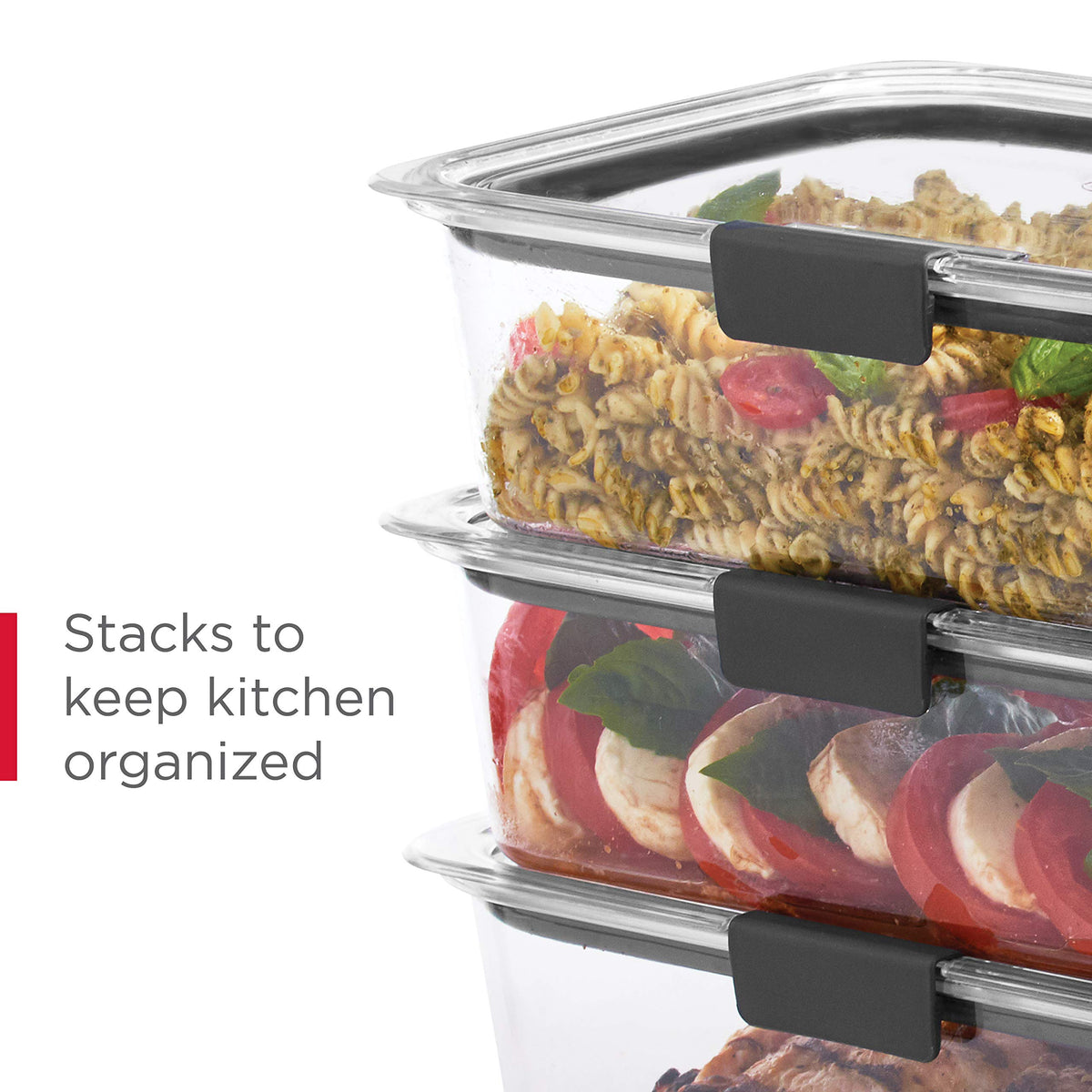 Rubbermaid Brilliance Food Storage Containers with Lids, 1.3-Cup, 5 Pack