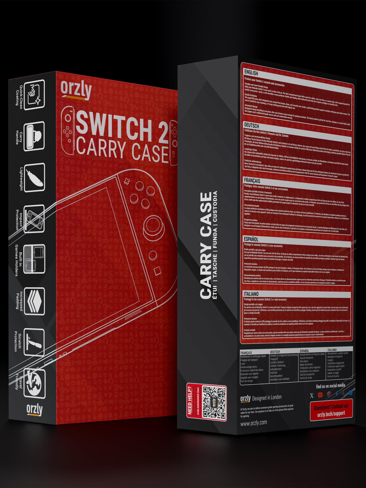 Carry Case for Nintendo Switch 2 (2025) Hard Shell Travel Case with Screen Padding, Game Card & microSD Slots, Zipped & Open Pockets for Accessories