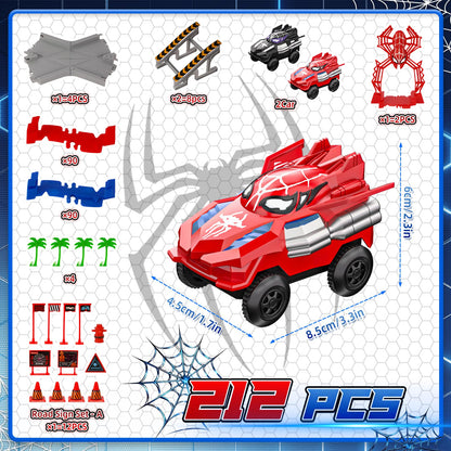 Spider Race Track Toys for Boys 4-6 with 2 Electric Spider Cars (212PCS) 🍁 All In One Marketplace Canada