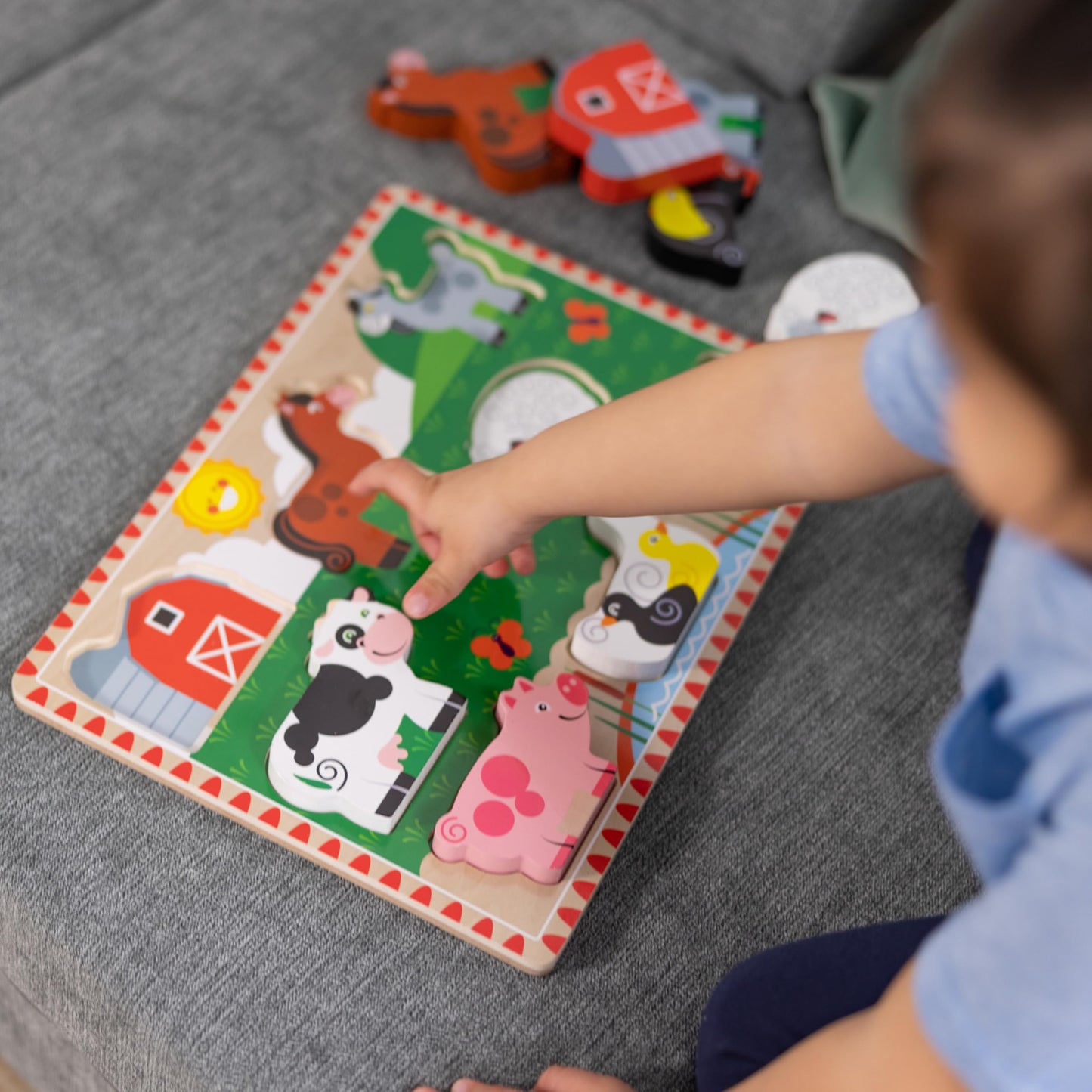 Melissa & Doug Farm Animals Wooden Chunky Puzzle 8-Piece Set Melissa & Doug