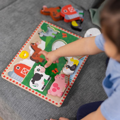 Melissa & Doug Farm Animals Wooden Chunky Puzzle 8-Piece Set Melissa & Doug
