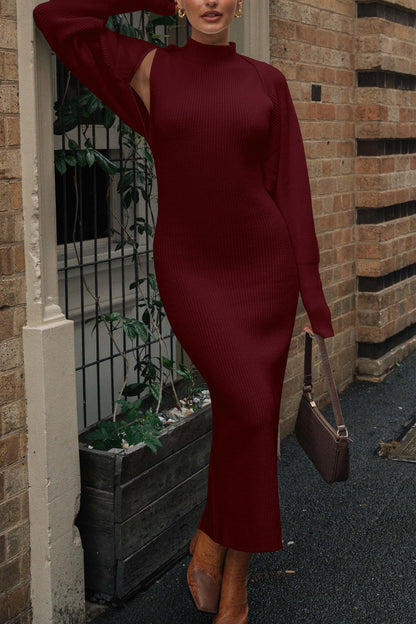 PRETTYGARDEN Women's 2 Piece Ribbed Knit Sweater Dress Set Wine Red,M 🍁 All In One Marketplace Canada