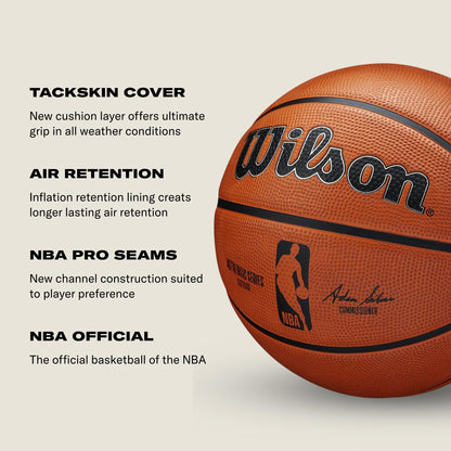 WILSON NBA Authentic Outdoor Basketball - Size 7-29.5", Brown WILSON
