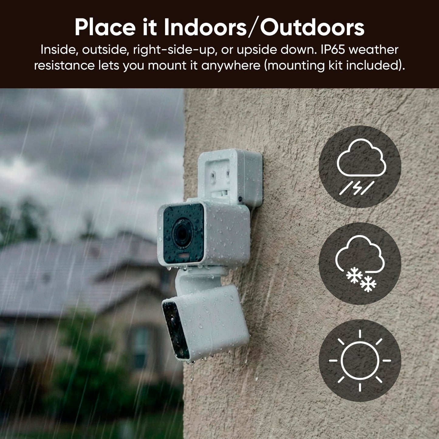 Wyze Pan Cam Duo Indoor/Outdoor IP65 2K 360° Pan/Tilt/Zoom Smart Home Security Camera with Color Night Vision, Works with Alexa & Google Assistant, White WYZE