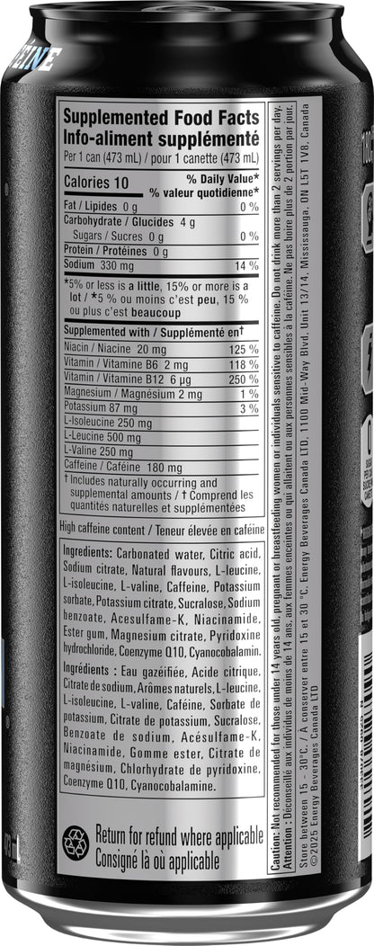 Reign Energy, White Haze, 473mL (12 Pack) - Zero Sugar Energy Drink with BCAAs and Electrolytes