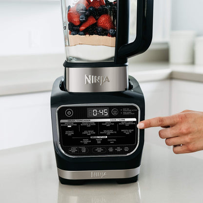 Ninja Foodi Cold & Hot Blender with Precision Heating Element, 64oz Glass Pitcher, 1400W High-Speed Crushing & Cooking Blender for Smoothies, Soups, Sauces, Fondue – Black, HB150C (Canadian Version)