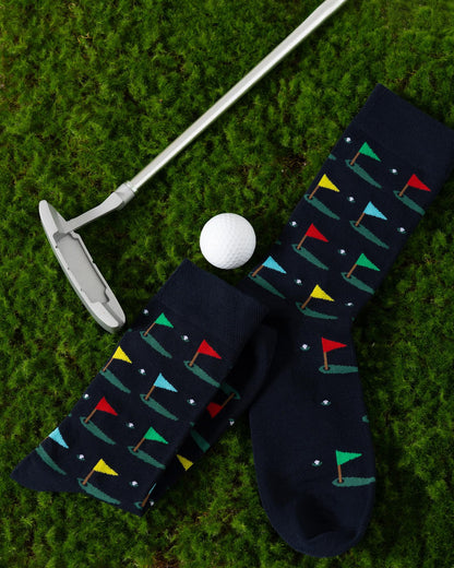 Golf Socks - Funny Golfer Novelty Socks, Funky Golf Gifts for Men Birthday Christmas Gift for Boss, 2 Pairs, Size 9-13 (CA/US, Alpha, One Size, Regular, Regular, Funny Golf Socks 2 Pairs) 🍁 All In One Marketplace Canada