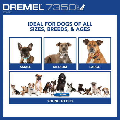 Dremel 7350-PET 4V Pet & Dog Nail Grinder, Easy-to-Use & Safe Nail Trimmer, Professional Pet Grooming Kit - Works on Large, Medium, Small Dogs & Cats Dremel