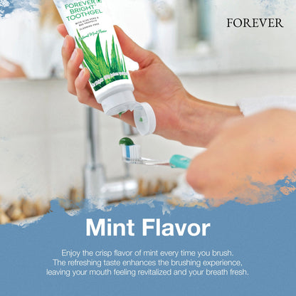 Forever Living | Forever Bright Toothgel - 4.6oz Vegan Non-Fluoride Toothgel with Peppermint & Spearmint - Gentle Oral Care for Kids & Adults - 1 Pack 🍁 All In One Marketplace Canada