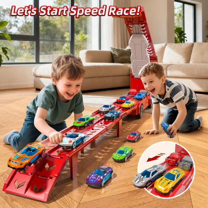 Transport Truck Toy for Kids, Transport Vehicle with Double Race Ramp Track 🍁 All In One Marketplace Canada