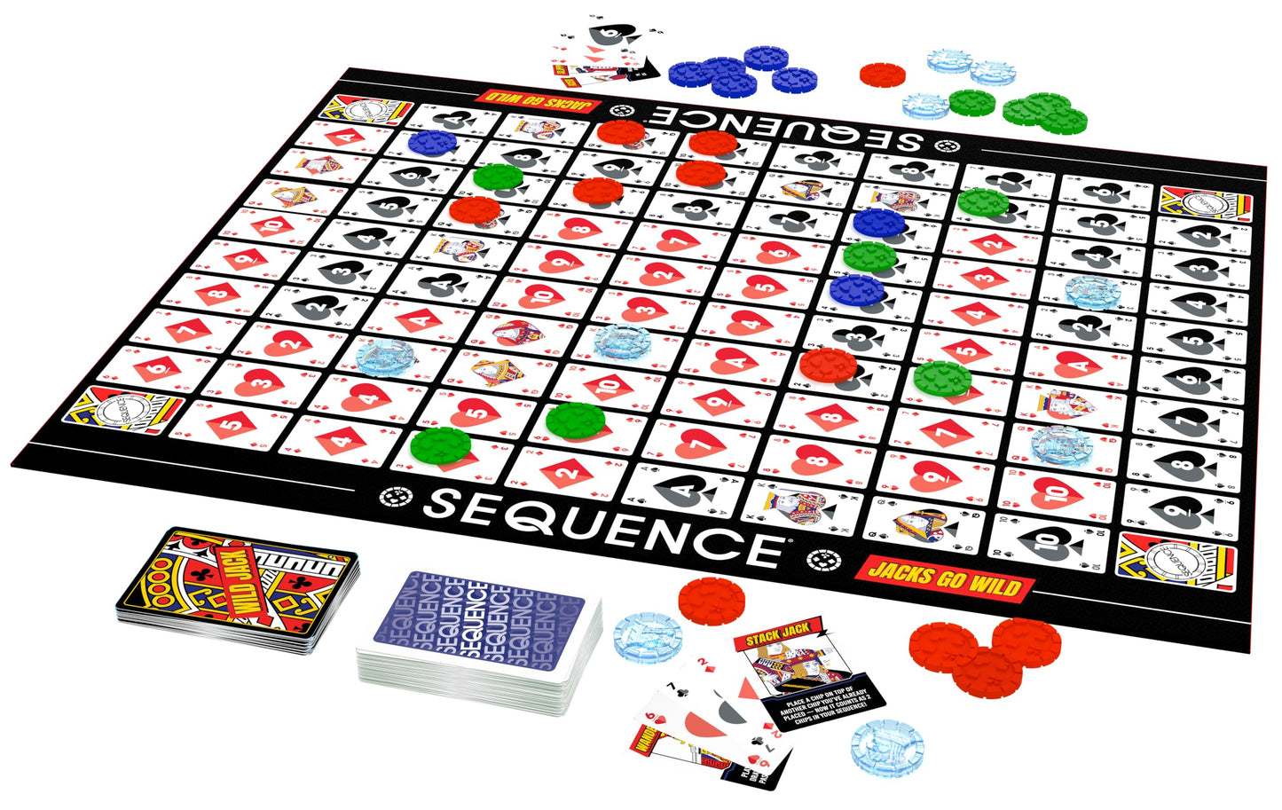 Goliath Sequence Jacks Go Wild! | Strategy Board Game Includes Additional Wild Jacks Cards | 2-12 Players, Ages 7+ Goliath