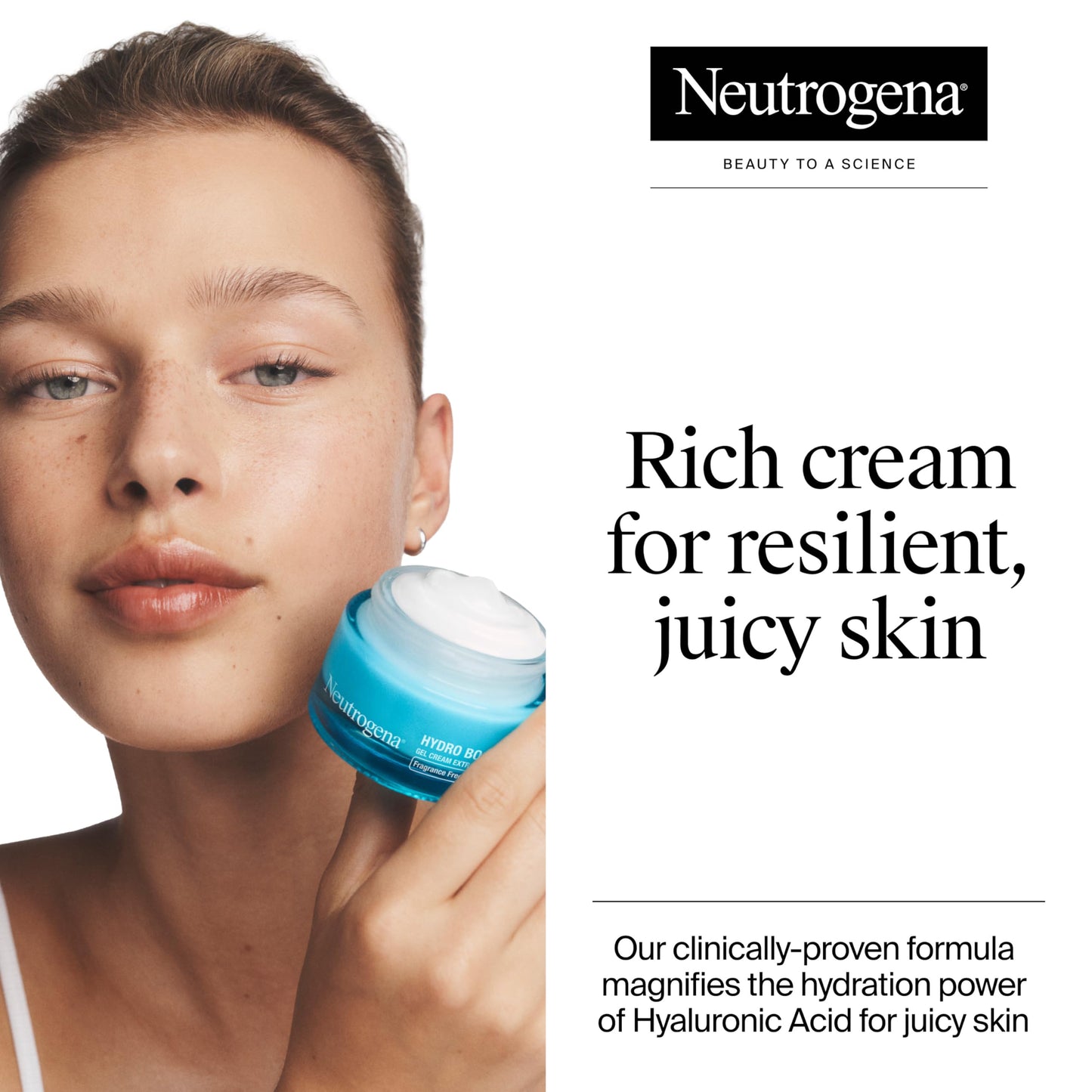 Neutrogena Fragrance Free Hydro Boost Gel Cream for Extra Dry Skin, Hyaluronic Acid Face Moisturizer for Extra-Dry Skin, Sensitive & Acne-Prone Skin Provides Long Lasting Hydration, Non-Comedogenic, 50ml