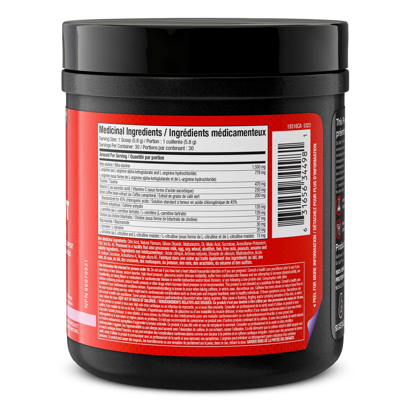 Six Star Pre-Workout Explosion for Men & Women, Pink Lemonade (30 Servings) Six Star