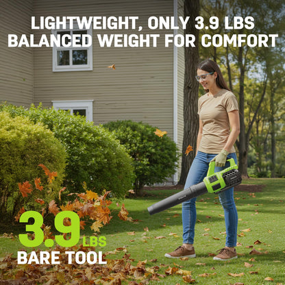 STEELITE 21V Cordless Leaf Blower – Turbo Mode 480CFM 120MPH, 2×4.0Ah Batteries & Fast Charger, Lightweight Electric Blower for Leaves, Dust & Patio Cleaning