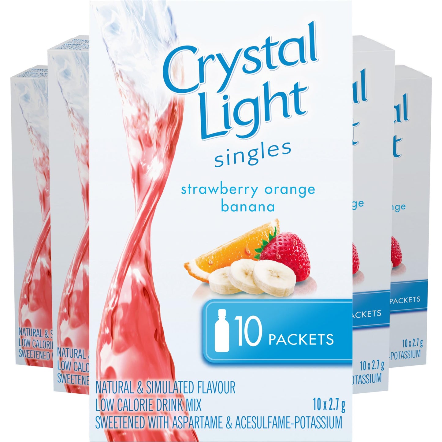 Crystal Light Singles Strawberry Orange Banana Drink Mix, 12-Count Case