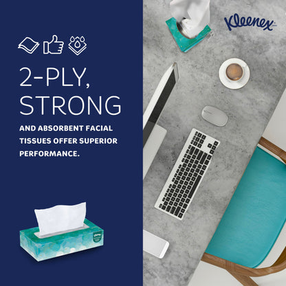 Kleenex Professional Facial Tissue, Bulk (21400), 2-ply, White, Flat Boxed Format for Business (100 tissues/Box, 36 Boxes, 3,600 Sheets/case)