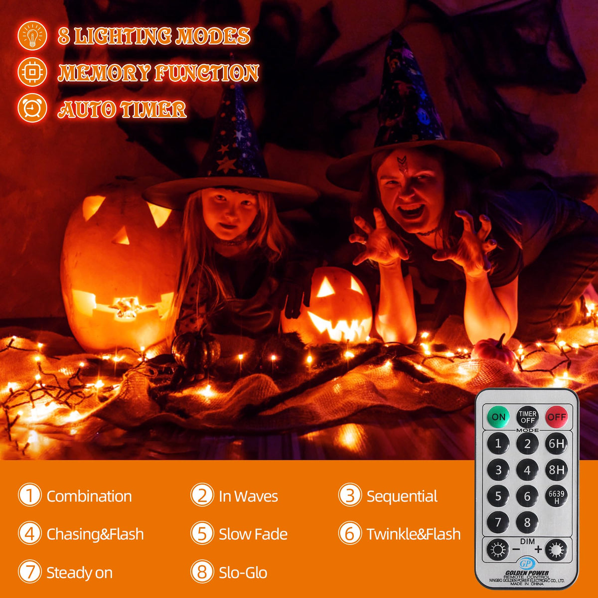 MZD8391 105FT 300LED Halloween Light, Orange Purple Christmas Light 🍁 All In One Marketplace Canada