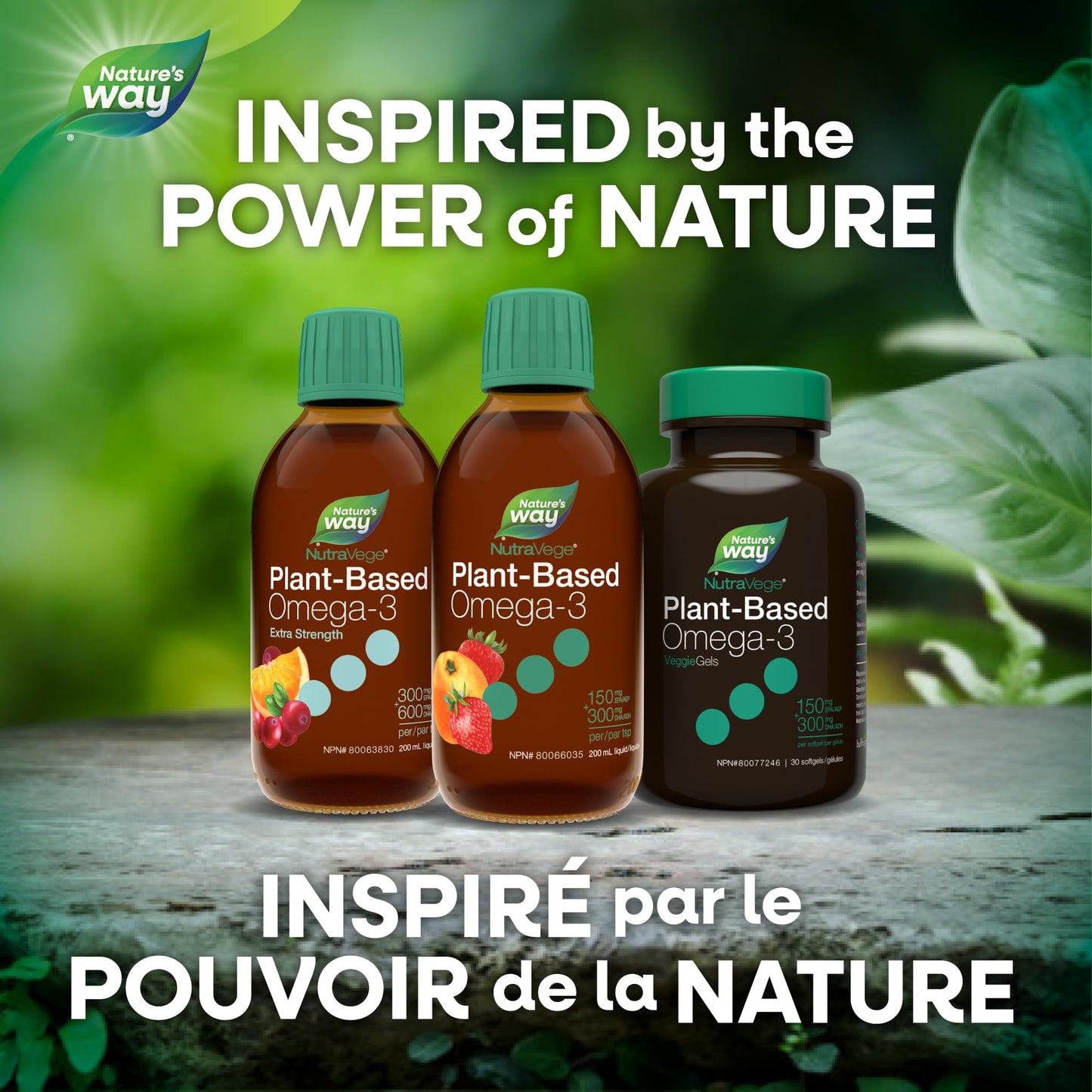 Nature's Way NutraVege Plant-Based Omega-3 – Vegetarian Liquid Omega-3 Supplement with 150mg EPA + 300mg DHA - Strawberry Orange Flavour – Support Heart, Eyes and Brain Function in Adults, 200ml Nature's Way
