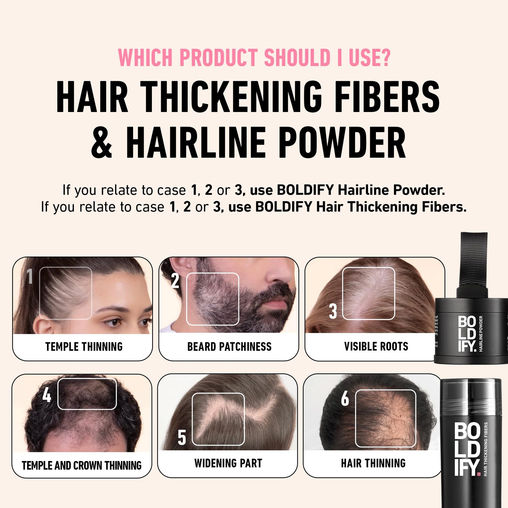 BOLDIFY Hairline Powder - Root Touch Up Hair Color for Gray Coverage - Bald Spot Concealing Hair Powder for Women & Men - 24-Hour Stain-Proof - Dark Brown
