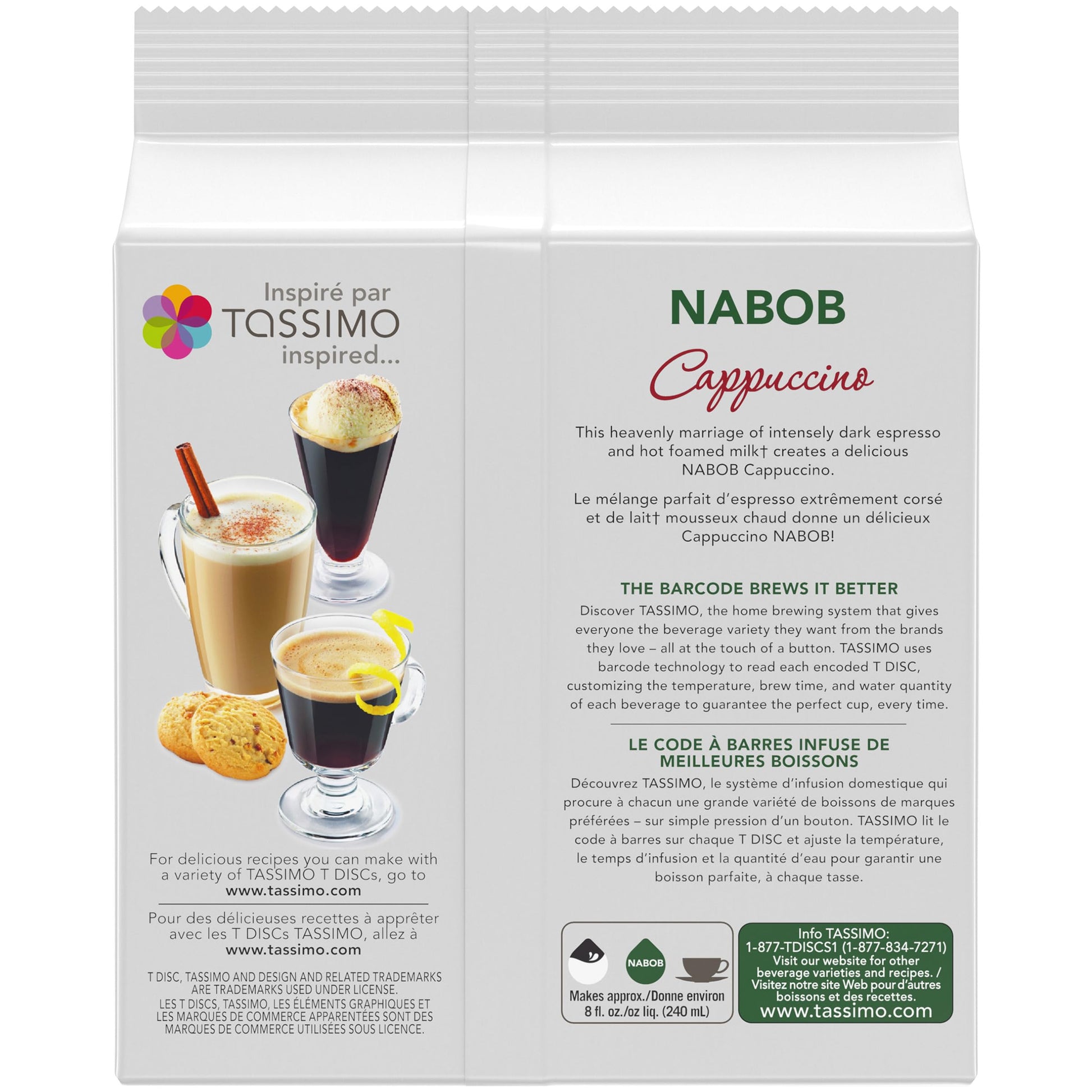 Tassimo Nabob Cappuccino Single Serve T-Discs, 8 Count Box (5-Pack)