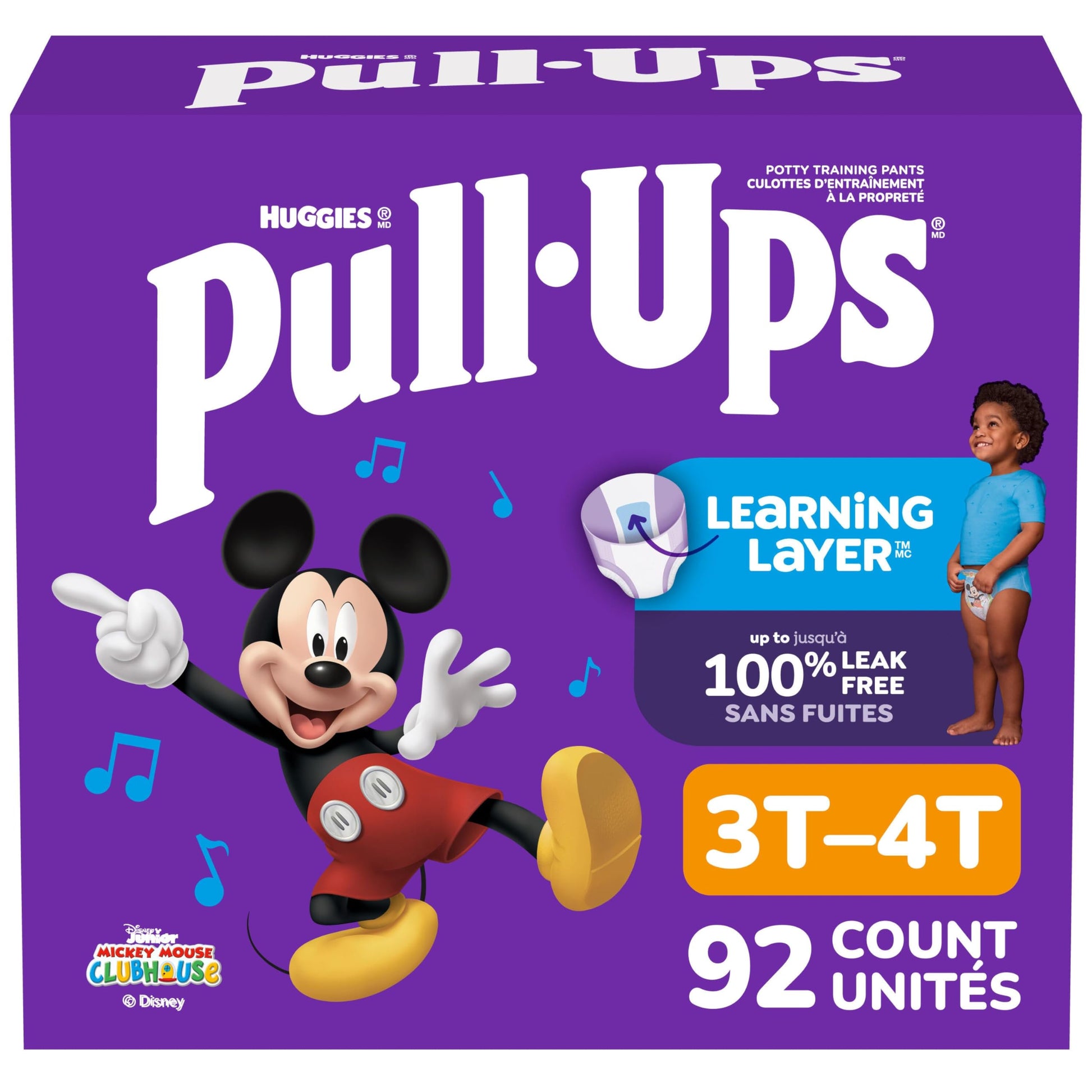 Pull-Ups Boys Potty Training Underwear, Easy Open Toddler Pants 3T-4T, Learning Designs for Toddlers, 92 count