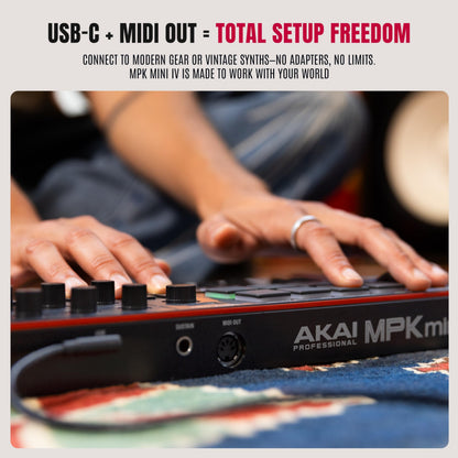 Akai Professional MPK Mini IV 25-Key USB-C MIDI Keyboard Controller, Black