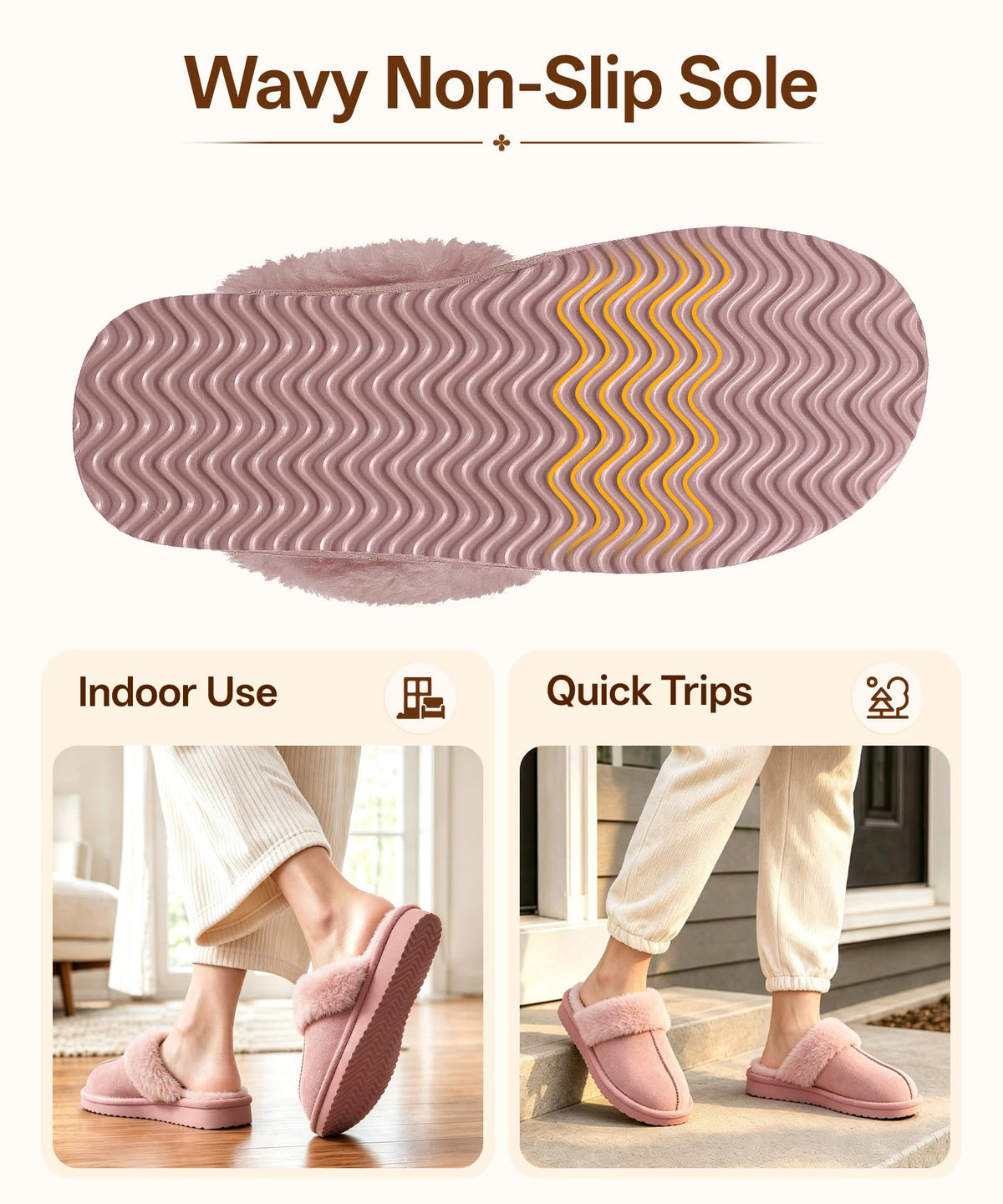 Litfun Fuzzy Memory Foam Slippers for Women Indoor Outdoor House Shoes 🍁 All In One Marketplace Canada