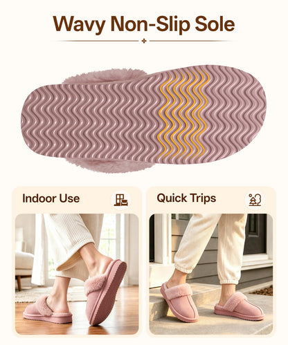 Litfun Fuzzy Memory Foam Slippers for Women Indoor Outdoor House Shoes 🍁 All In One Marketplace Canada