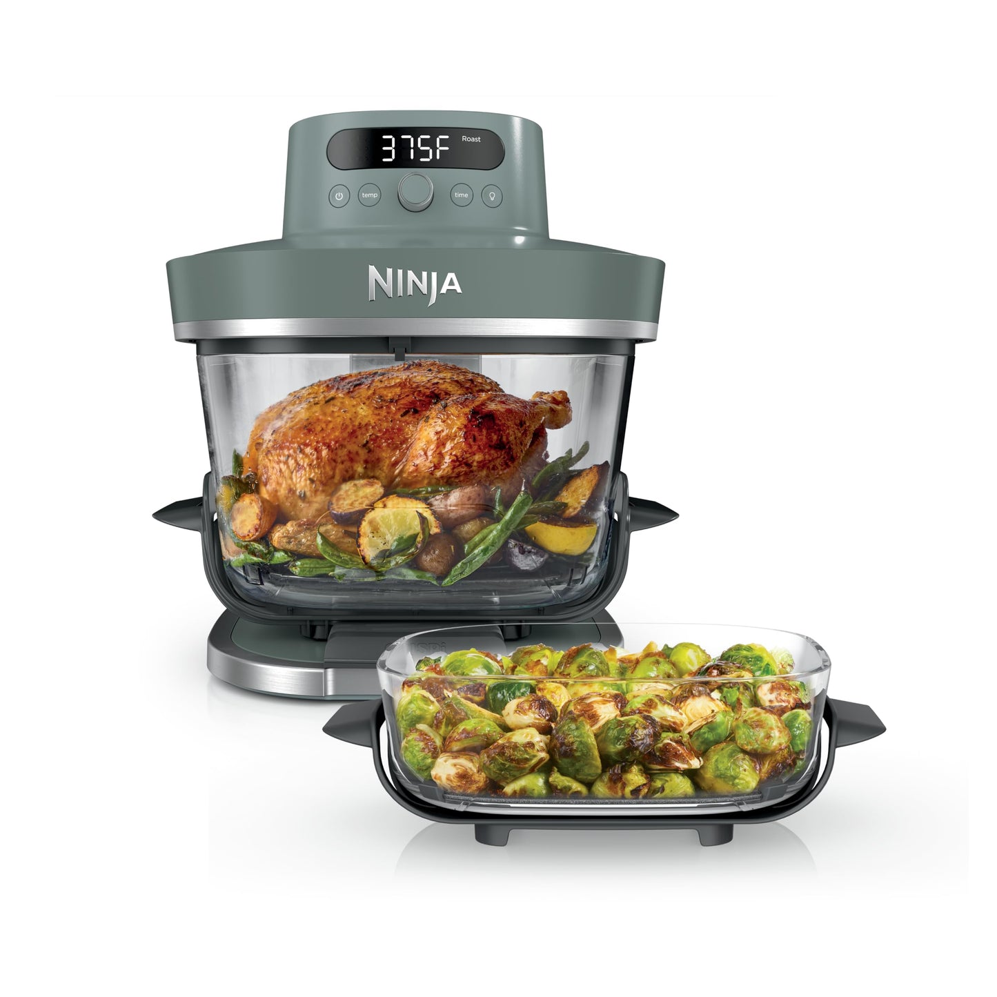 Ninja Crispi Pro 6-in-1 Glass Air Fryer | 6qt & 2.5qt Glass Containers with Storage Lids | Non-Toxic | Meal Prep, Microwave, Freezer & Dishwasher Safe | Air Fry, Bake & More | Ash Grey | AS101CDG Ninja