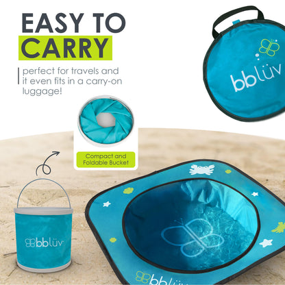 bblüv Arenä Pop-Up Beach Pool for Infants - Easy Clean - Waterproof Material- Instant Setup - Compact Foldable Bucket - Safe Cooling Space - Anchors for Stability - Ultimate Summer Fun for Your Baby bblüv