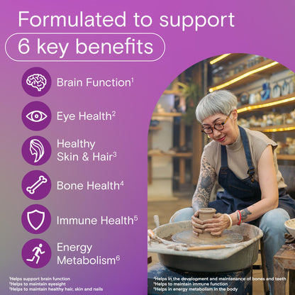 One A Day Women 50 Plus Multivitamin Gummies- Advanced Multivitamin Gummy with Brain Function & Immunity Support, Formulated with Vitamins & Minerals for Women 50+, 130 Gummies - Available at All In One Marketplace Canada