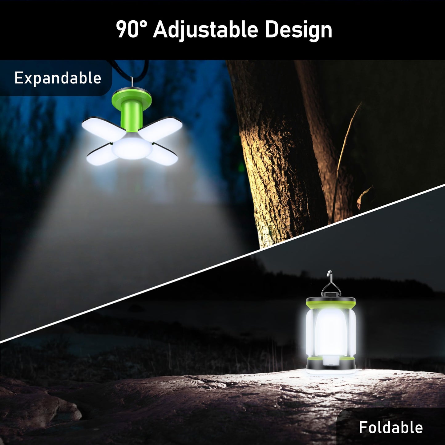Blukar Camping Lantern Rechargeable, Camping Lights Lamp-7 Light Modes,60 LED Ultra Bright LED Tent Light,Long Battery Life for Outdoor for Camping, Emergency, Fishing, Hiking etc (White Light)