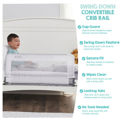 Regalo Swing Down Crib Rail, with Reinforced Anchor Safety System