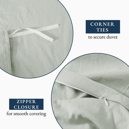 Queen Duvet Cover Set, Pre-Washed Soft Microfiber, 3 Piece - Mineral 🍁 All In One Marketplace Canada
