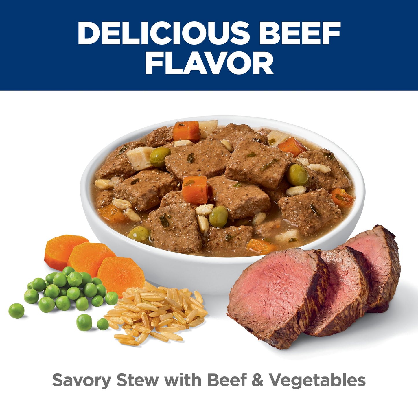Hill's Science Diet Adult 7+, Senior Premium Nutrition, Wet Dog Food, Beef & Vegetables Stew, 12.8 oz Can, Case of 12 - Available at All In One Marketplace Canada