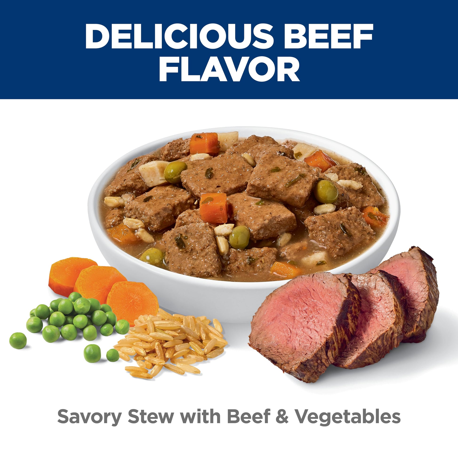 Hill's Science Diet Adult 7+, Senior Premium Nutrition, Wet Dog Food, Beef & Vegetables Stew, 12.8 oz Can, Case of 12 - Available at All In One Marketplace Canada