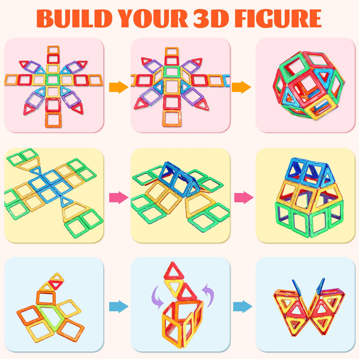 Tolnetr Magnetic Tiles Toddler Toys - Toy for 3 4 5 Year Old Boys Girls 🍁 All In One Marketplace Canada