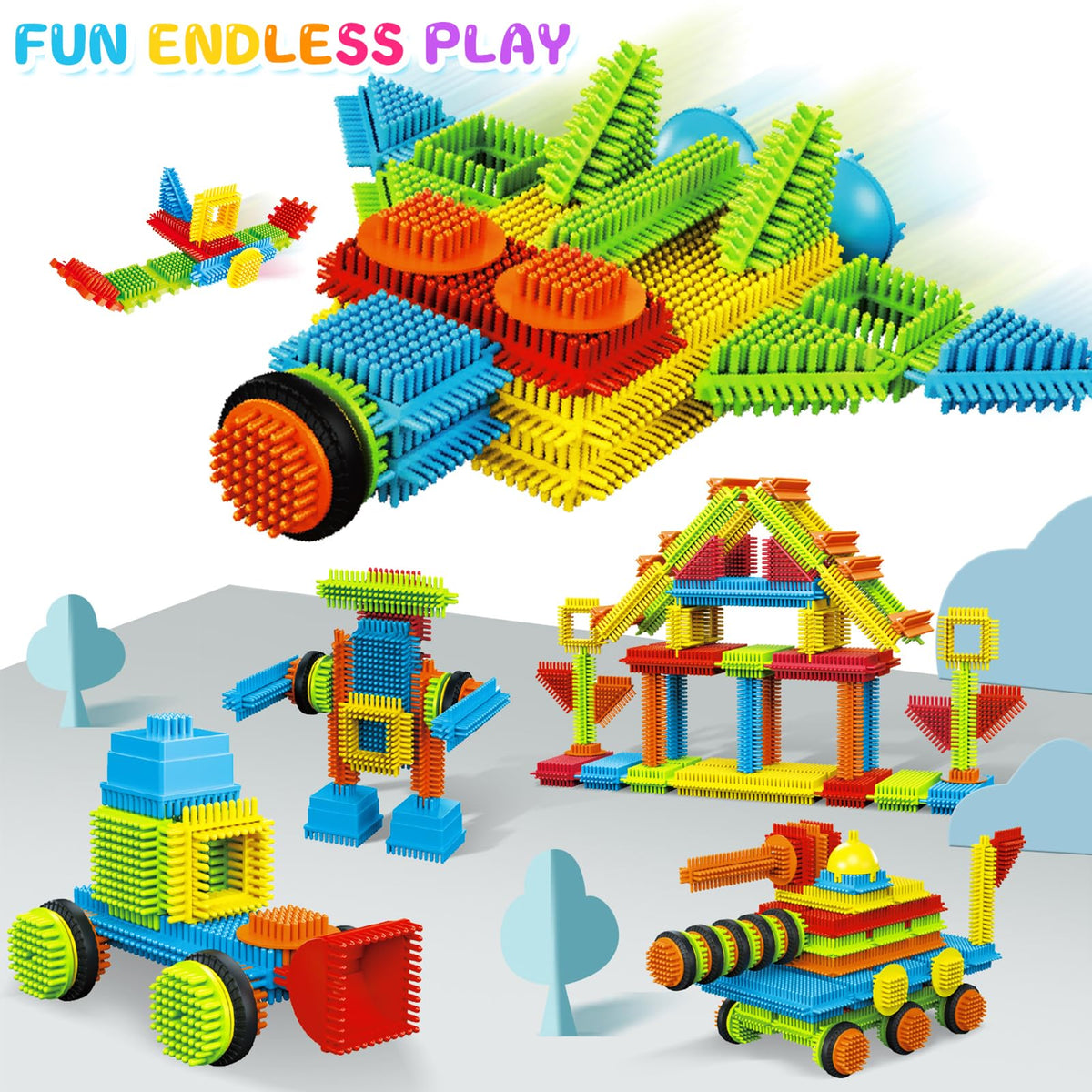 Feoxialy Stickle Bristle Building Blocks Bricks 108PCS Toys for Kids 3-5 🍁 All In One Marketplace Canada