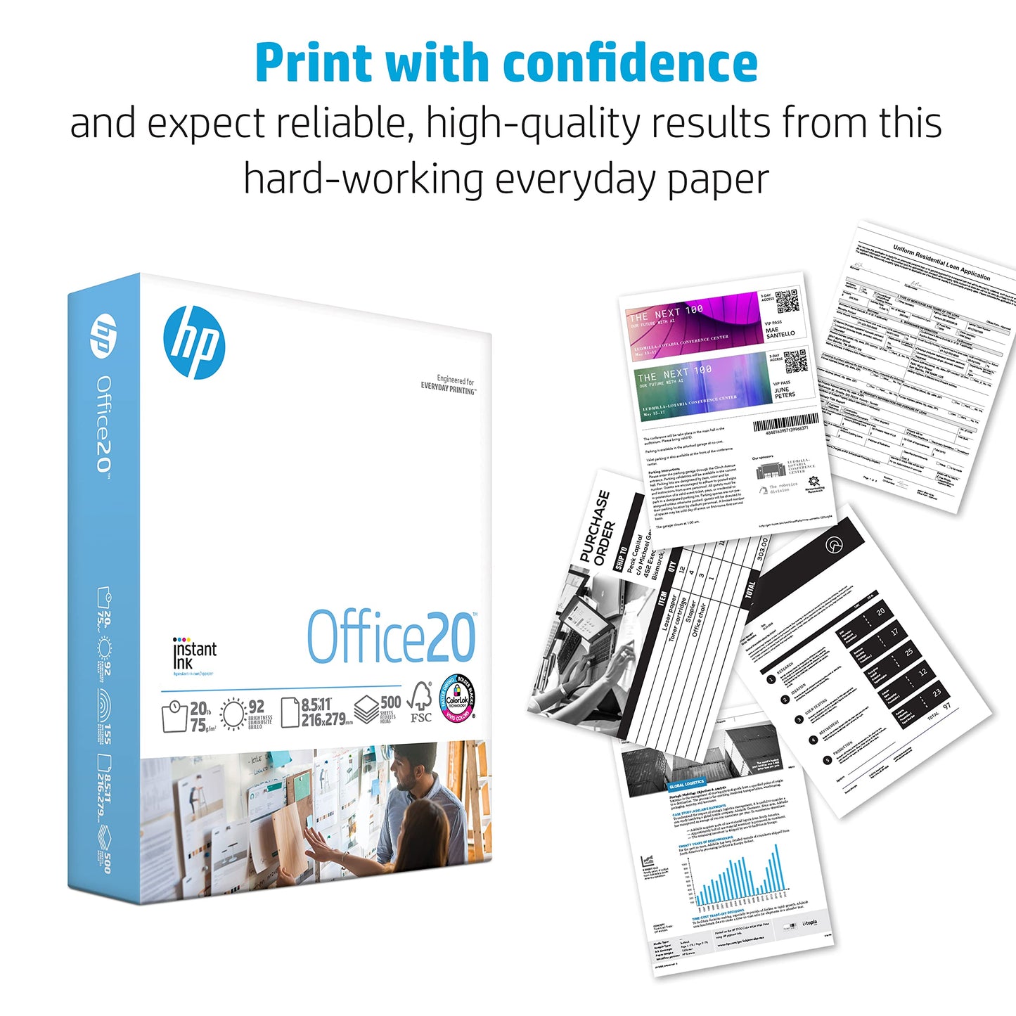 HP Printer Paper 8.5x11 Office 20 lb 5 Ream Case 2500 Sheets 92 Bright Made in USA FSC Certified Copy Paper HP Compatible 112150C 🍁 All In One Marketplace Canada