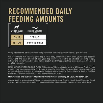 Purina Pro Plan Savor Adult Shredded Blend Small Breed Chicken & Rice Formula Dry Dog Food - (1) 6 lb. Bag 🍁 All In One Marketplace Canada