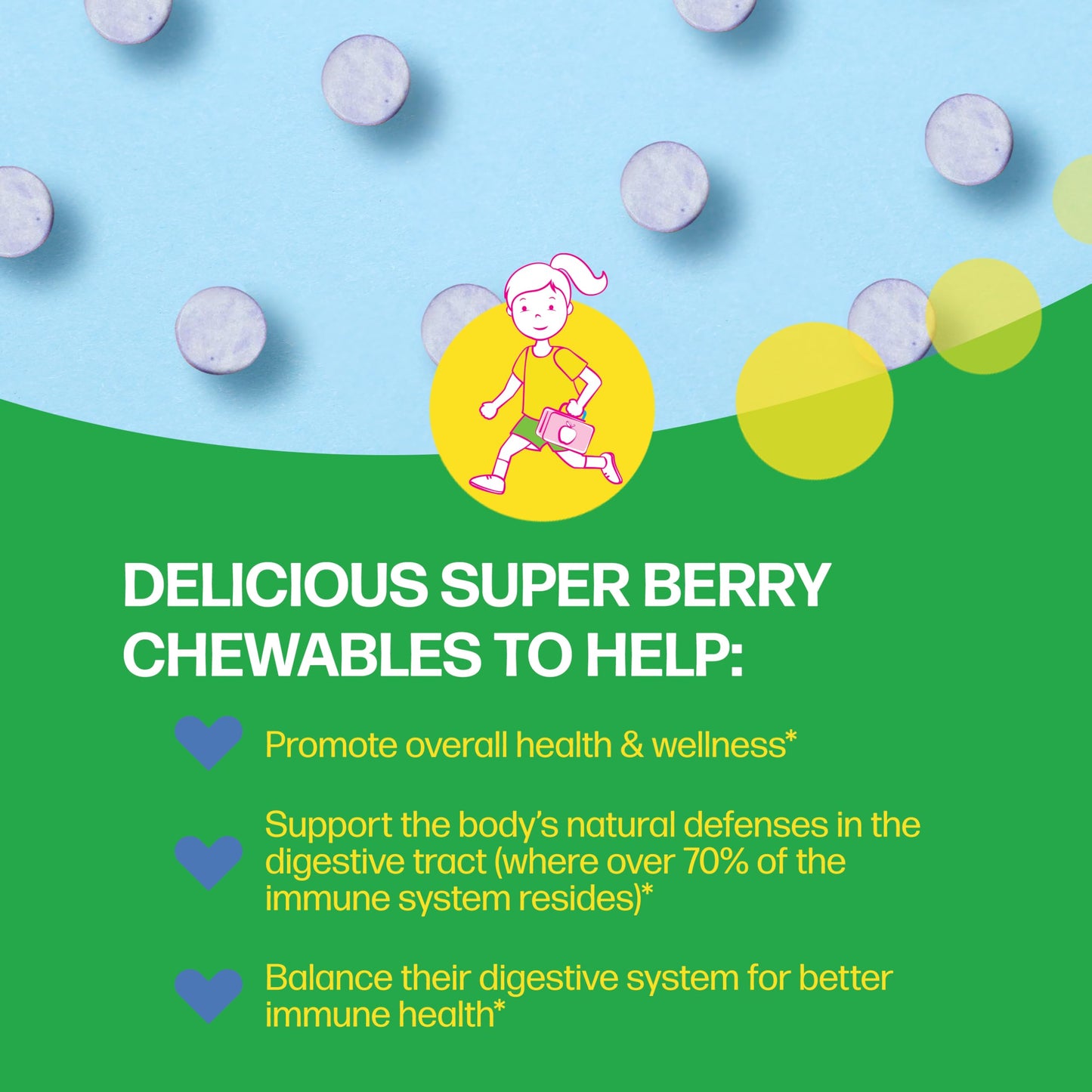 Culturelle Kids Immune Defense, Probiotic + Elderberry, Vitamin C and Zinc, Immune Support for Kids, Mixed Berry Chewables, 30 count - Available at All In One Marketplace Canada