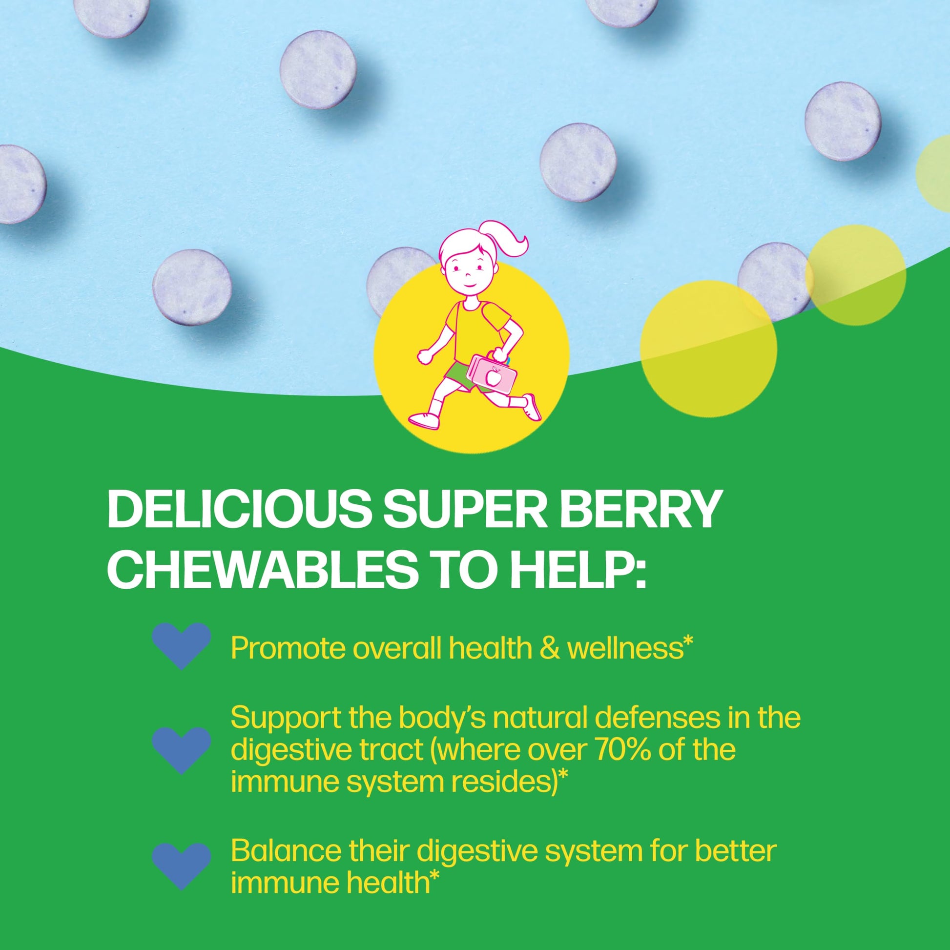 Culturelle Kids Immune Defense, Probiotic + Elderberry, Vitamin C and Zinc, Immune Support for Kids, Mixed Berry Chewables, 30 count - Available at All In One Marketplace Canada