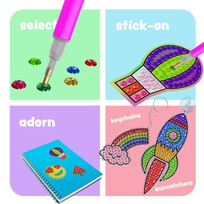 Gem Diamond Painting Kit for Kids - Arts and Crafts for Girls & Boys Ages 6-12 - Craft Kits Art Set - Supplies for Painting - Best Tween Paint Easter Gift Ideas for Kids Activities Age 6 7 8 9 10