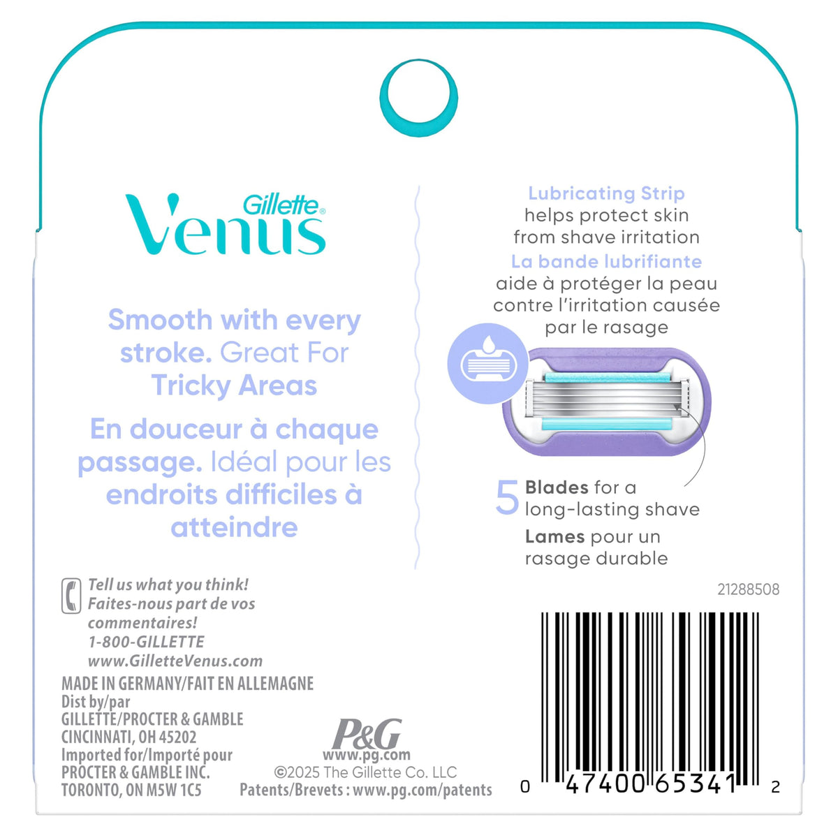 Gillette Venus Extra Smooth Contour Women’s Razor Blades, 5-Bladed Razor Refills, 1 Pack (Count of 4)