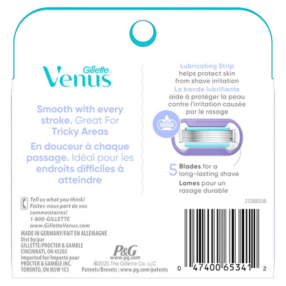 Gillette Venus Extra Smooth Contour Women’s Razor Blades, 5-Bladed Razor Refills, 1 Pack (Count of 4)