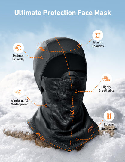 AstroAI Windproof Ski Mask Balaclava, Winter Weather Face Cover, Black 🍁 All In One Marketplace Canada