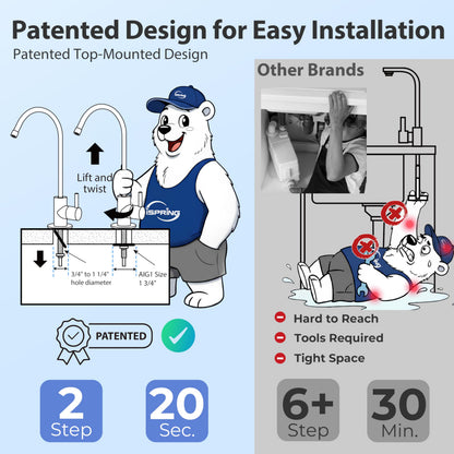 iSpring RCC7, NSF Certified, High Capacity Under Sink 5-Stage Reverse Osmosis Drinking Filtration System and Ultimate Water Softener, 75 GPD, Brushed Nickel Faucet 🍁 All In One Marketplace Canada