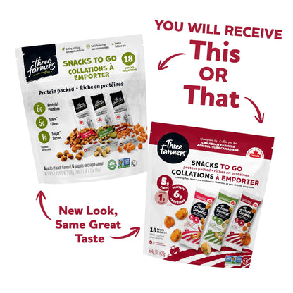 Three Farmers Variety Snack Pack - 18 Count Roasted Fava Beans & Chickpeas with Sweet Chilli, Dill Pickle & BBQ Flavors