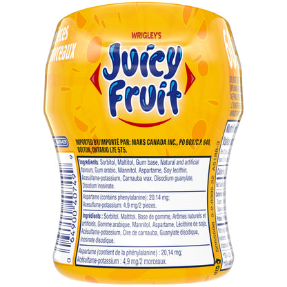 JUICY FRUIT, Fruit Flavoured Chewing Gum, 60 Pieces, 6 Bottles