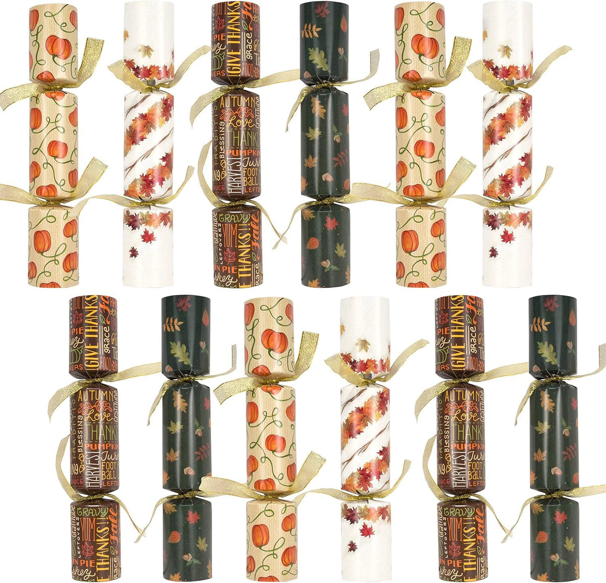 JOYIN 12 Pack Thanksgiving Party Table Favor No Snap No Popping with Party Hat, Joke & Gift Inside, Thanksgiving Holiday Traditions, Random gifts with Autumn Leaves, Pumpkin, Lettering Designs 🍁 All In One Marketplace Canada